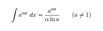 a^(bx) -> a^(bx)/(b ln|a|)
